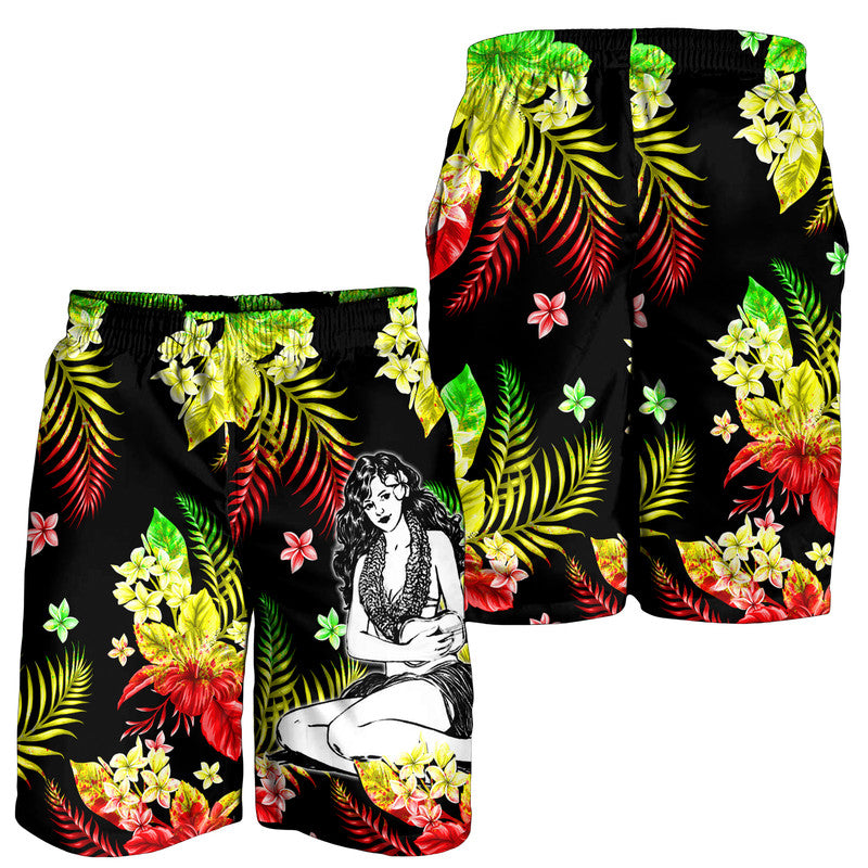 Hawaii Summer Colorful Hula Girl Men Shorts Reggage LT6 Reggage - Polynesian Pride