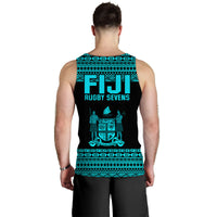 Fiji Rugby Sevens Men Tank Top Simple Blue Style LT9 - Polynesian Pride