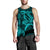 (Custom Personalised) Hawaii Men Tank Top Shark and Turtle Mix Kakau Turquoise LT9 Turquoise - Polynesian Pride