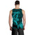 Hawaii Men Tank Top Shark and Turtle Mix Kakau Turquoise LT9 - Polynesian Pride