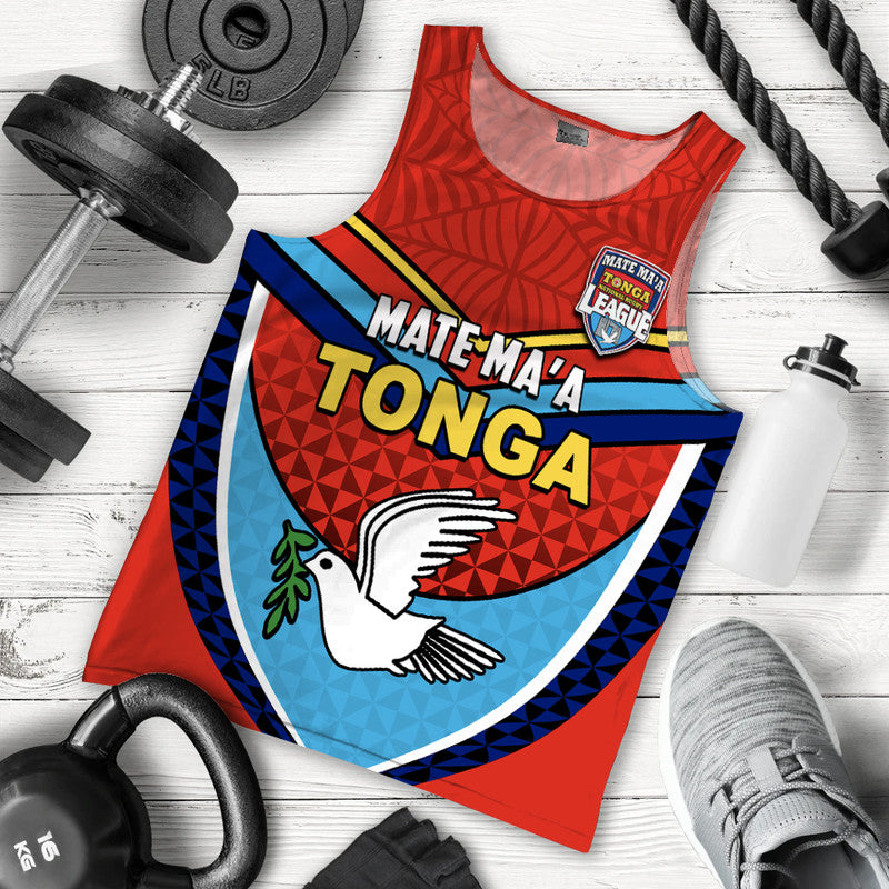 Tonga Mate Ma'a Rugby Men Tank Top Jersey LT6 Red - Polynesian Pride