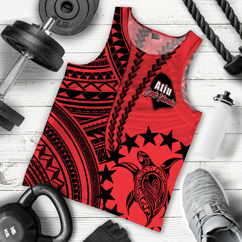 Cook Islands Atiu Polynesian Men Tank Top LT6 Red - Polynesian Pride