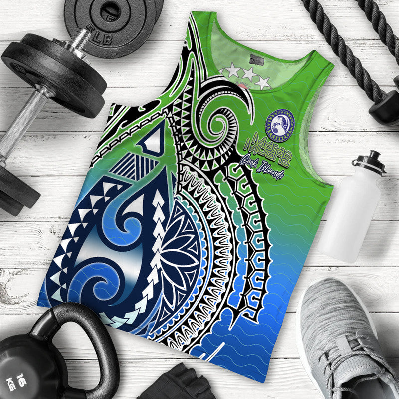 Marae Moana Cook Islands Marine Park Men Tank Top LT6 Green - Polynesian Pride