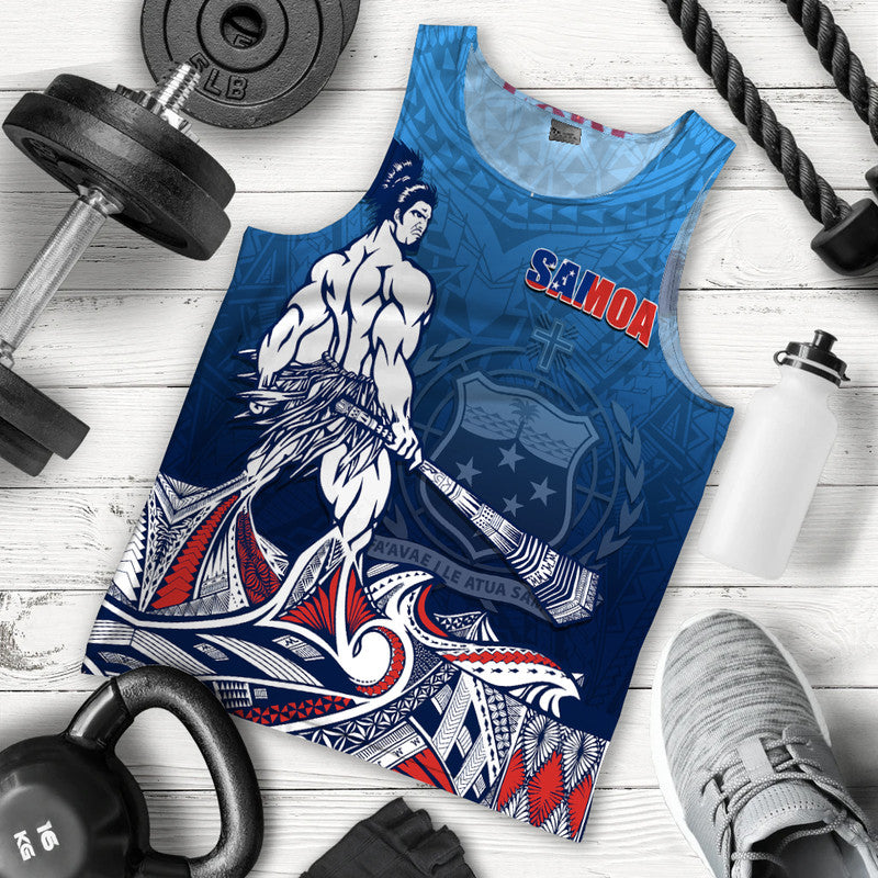 Samoa Warrior Men Tank Top Polynesian No.1 LT6 Blue - Polynesian Pride