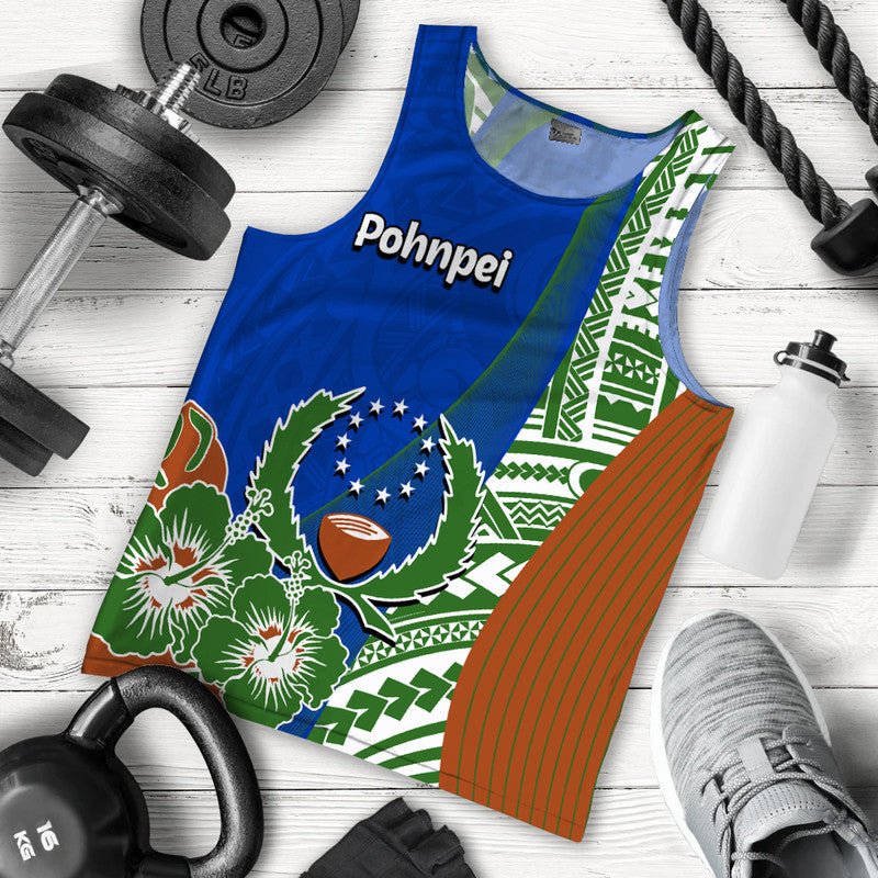 Pohnpei Of Micronesia Men Tank Top Vibe Style LT6 Blue - Polynesian Pride