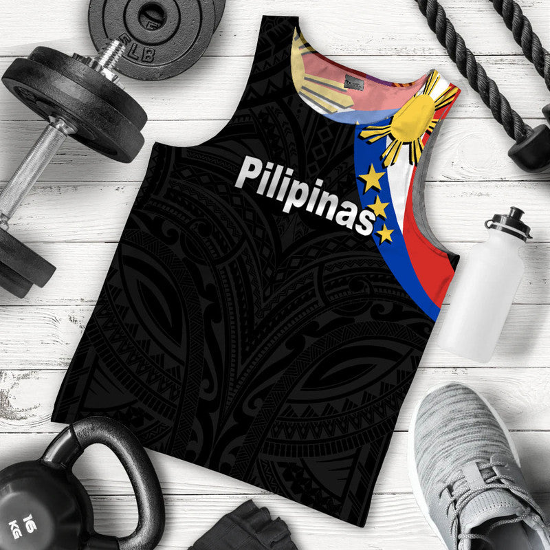 Pilipinas Men Tank Top Simple Style - Black LT6 Black - Polynesian Pride