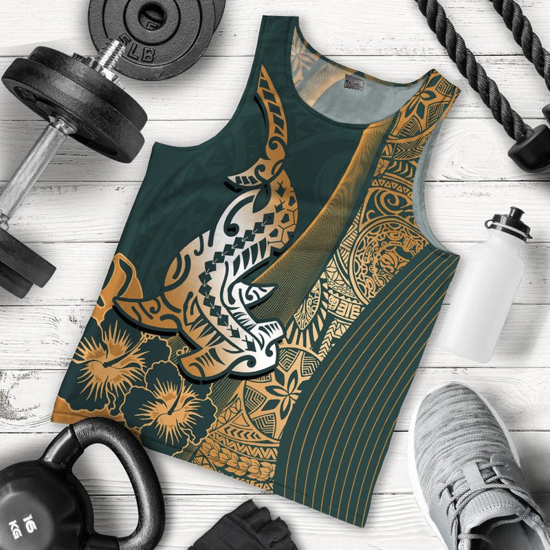 Hawaiian Shark Polynesian Men Tank Top Vibe Green Style LT6 Green - Polynesian Pride