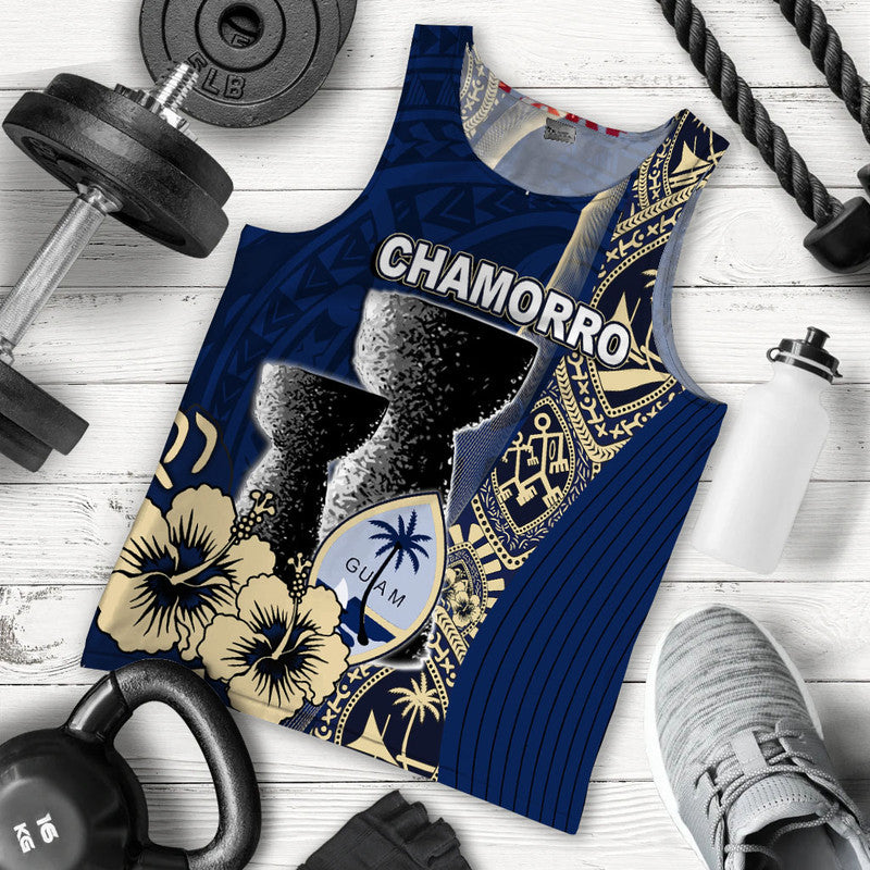 Guam Chamorro Men Tank Top Blue Style LT6 Blue - Polynesian Pride