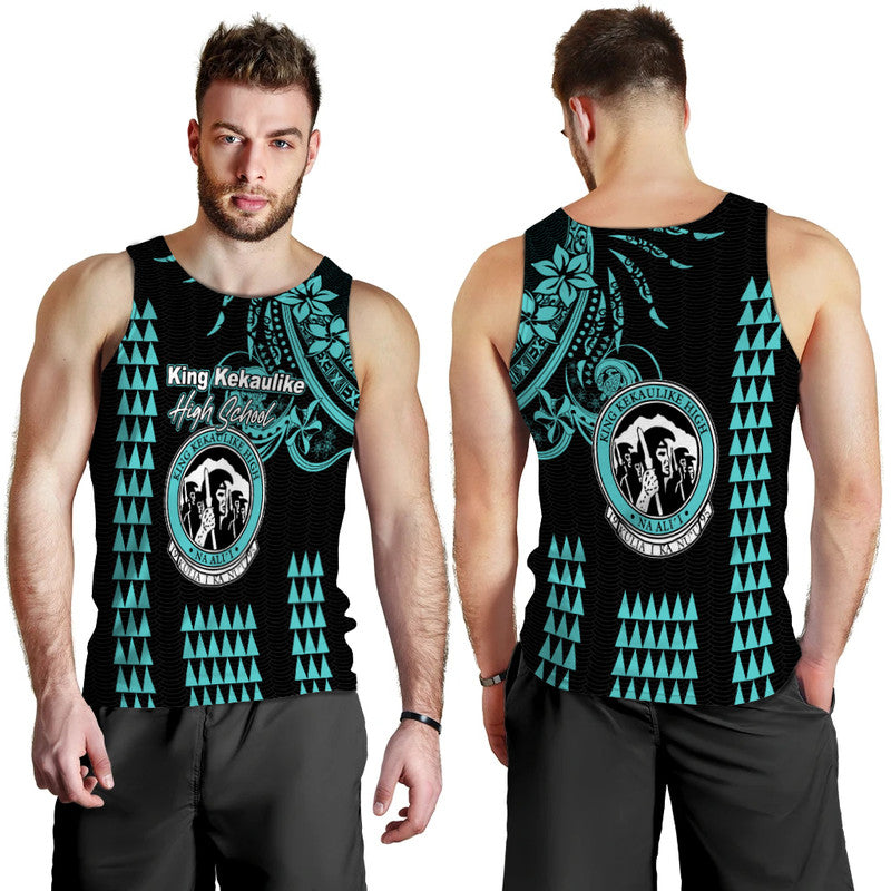 Hawaii High School- King Kekaulike Men Tank Top Mix Kakau LT6 Teal - Polynesian Pride