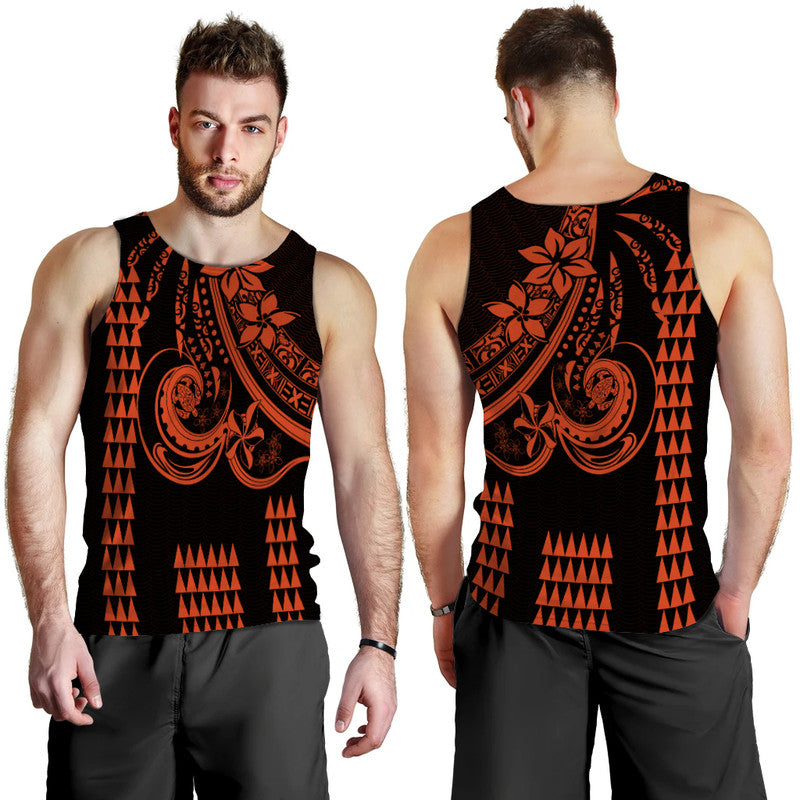 Kakau Hawaiian Polynesian Men Tank Top Orange LT6 - Polynesian Pride