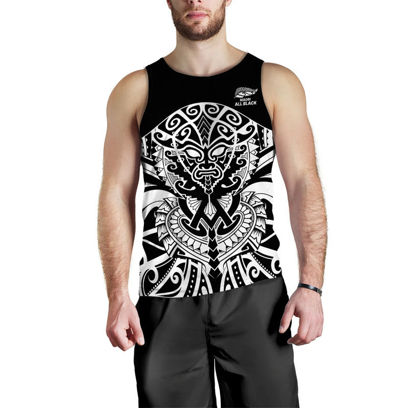 (Custom Text And Number) Aotearoa Silver Fern Rugby Sevens Men Tank Top Maori Tribal All Black LT9 Blue - Polynesian Pride