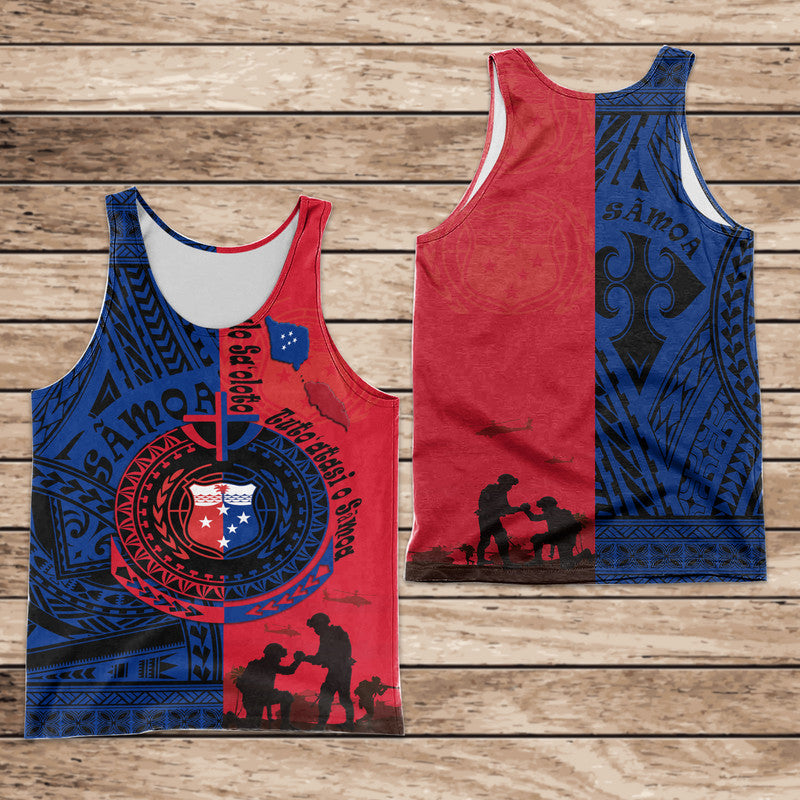 Samoa Independence Day Quotes Men Tank Top Military Polynesian Pattern LT9 - Polynesian Pride