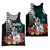 Hawaii Ukulele Mix Hibiscus and Coconut Tree Men Tank Top Aloha Vintage Black Version LT9 Black - Polynesian Pride