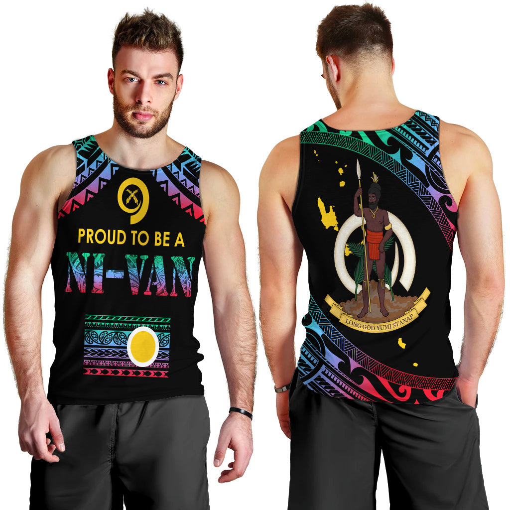 Vanuatu Proud To Be A Ni-Van - Polynesian Pattern Men Tank Top - Shefa Province LT7 Black - Polynesian Pride