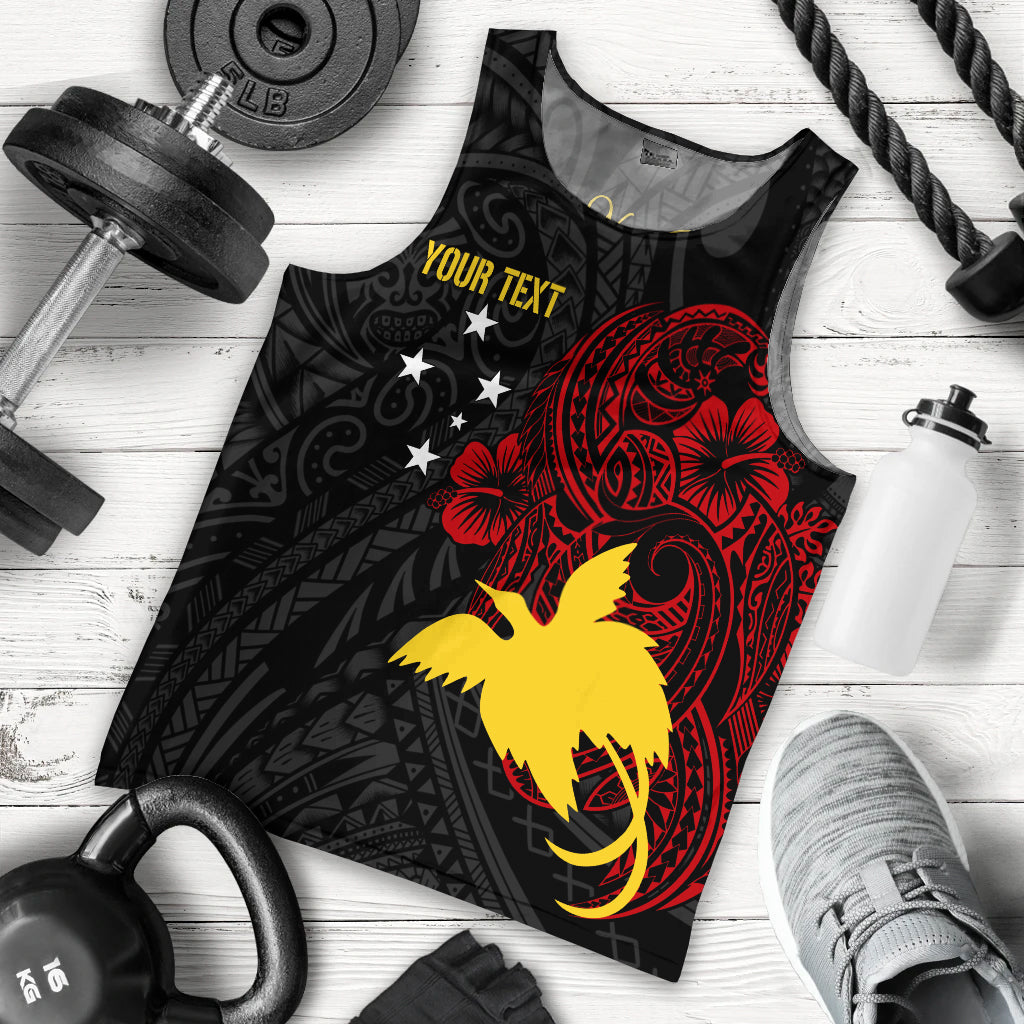 Personalised Papua New Guinea 49th Independence Men Tank Top Tribal Turtle LT7 Black - Polynesian Pride