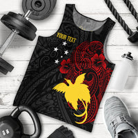 Personalised Papua New Guinea 49th Independence Men Tank Top Tribal Turtle LT7 Black - Polynesian Pride