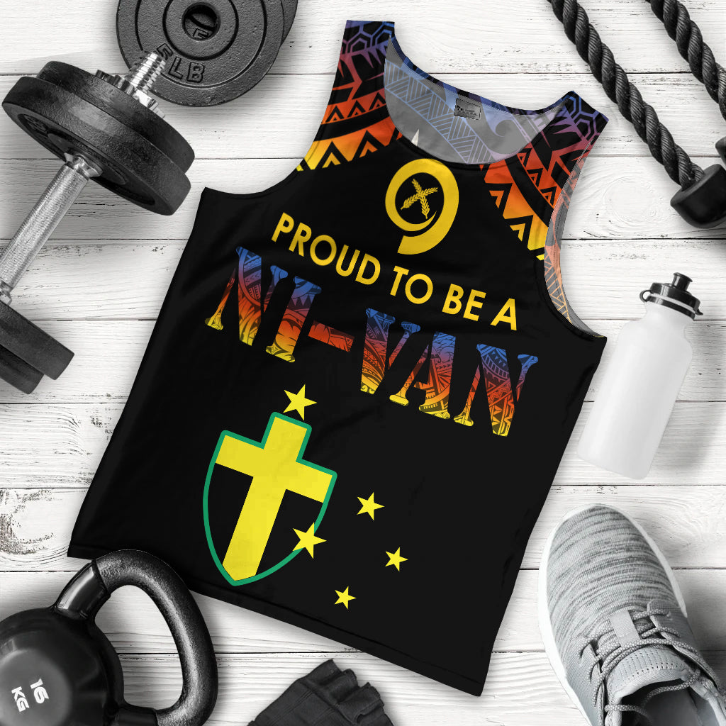 Vanuatu Proud To Be A Ni-Van - Polynesian Pattern Men Tank Top - Tafea Province LT7 Black - Polynesian Pride