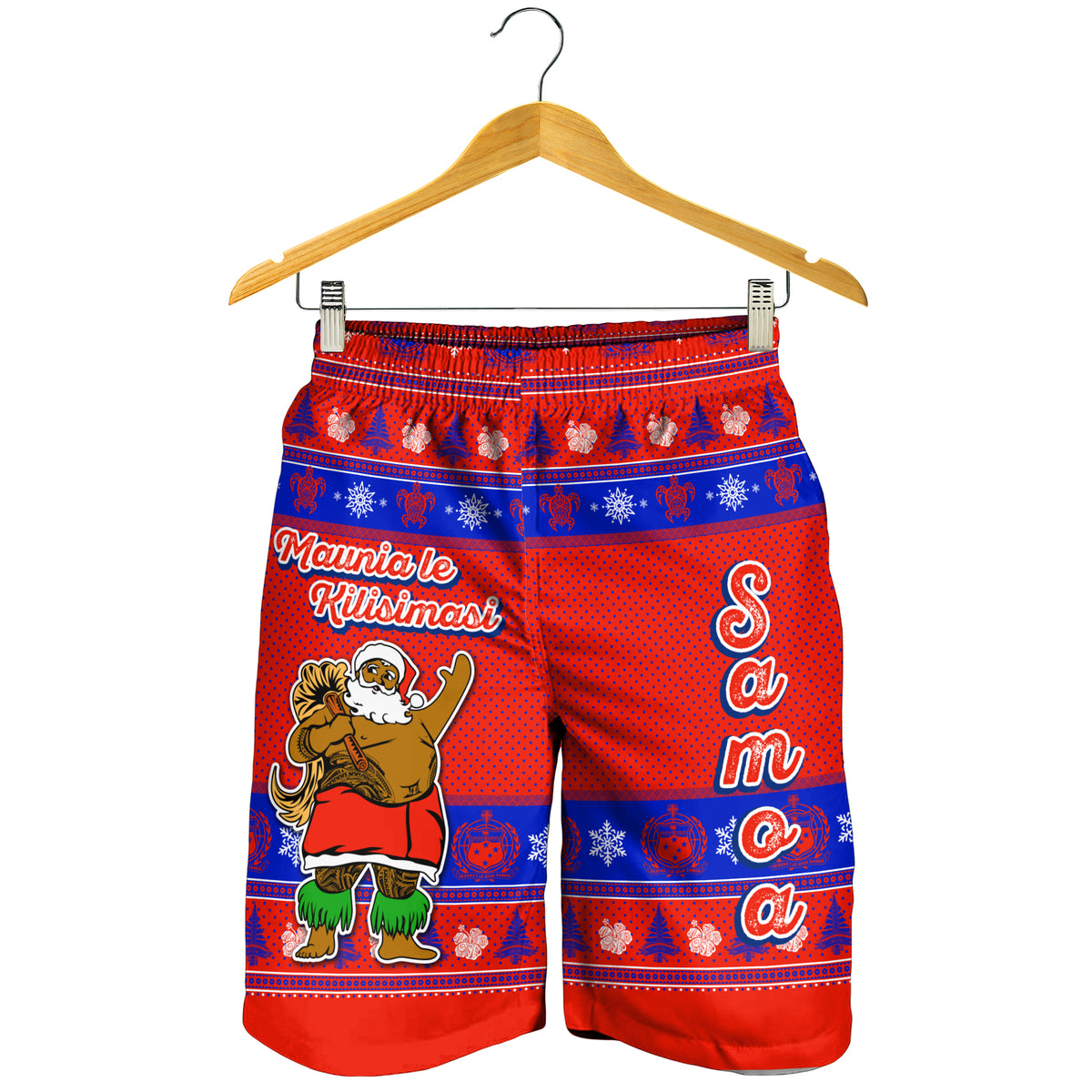 Samoa Christmas -Maunia Le Kilisimasi Santa Polynesia Tatoo Men Short - LT2 - Polynesian Pride