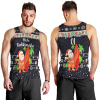 (Custom Personalised) Hawaii Christmas Men Tank Top Santa Claus Surfing Simple Style - Navy LT8 - Polynesian Pride
