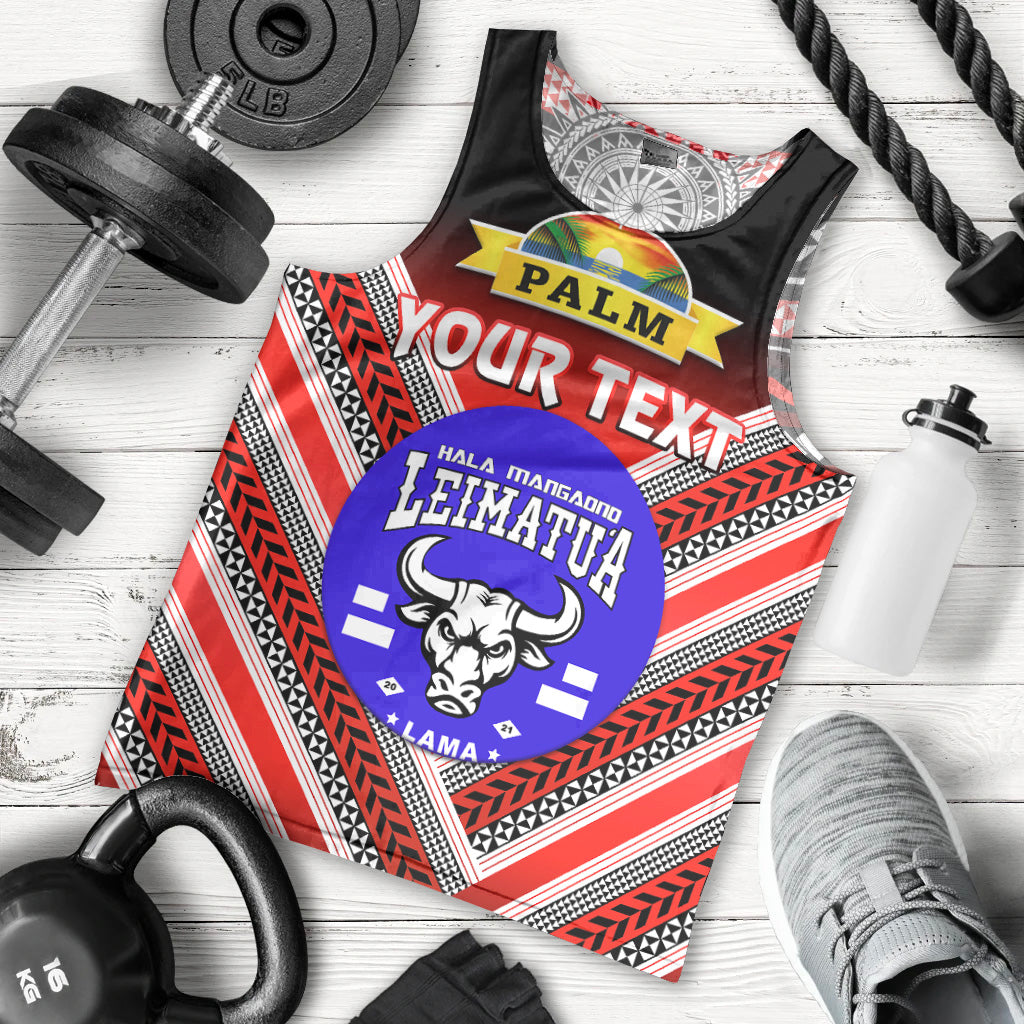 (Custom Personalised) Mate Ma'a Tonga Men Tank Top Leimatu'a Bulls Creative Style - Red NO.1 LT8 - Polynesian Pride