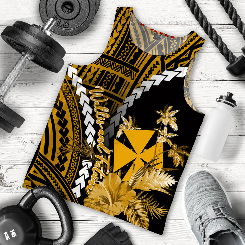 Wallis and Futuna Men Tank Top Polynesian Style Gold Color LT6 Gold - Polynesian Pride