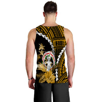 Northern Mariana Islands Men Tank Top Polynesian Style Gold Color LT6 - Polynesian Pride