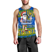 Solomon Islands Christmas Men's Tank Top Cool Santa Claus LT6 - Polynesian Pride