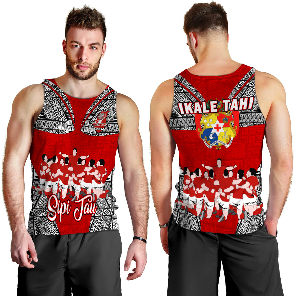 Tonga Rugby Ikale Tahi Sipi Tau Men Tank Top - LT2 RED - Polynesian Pride