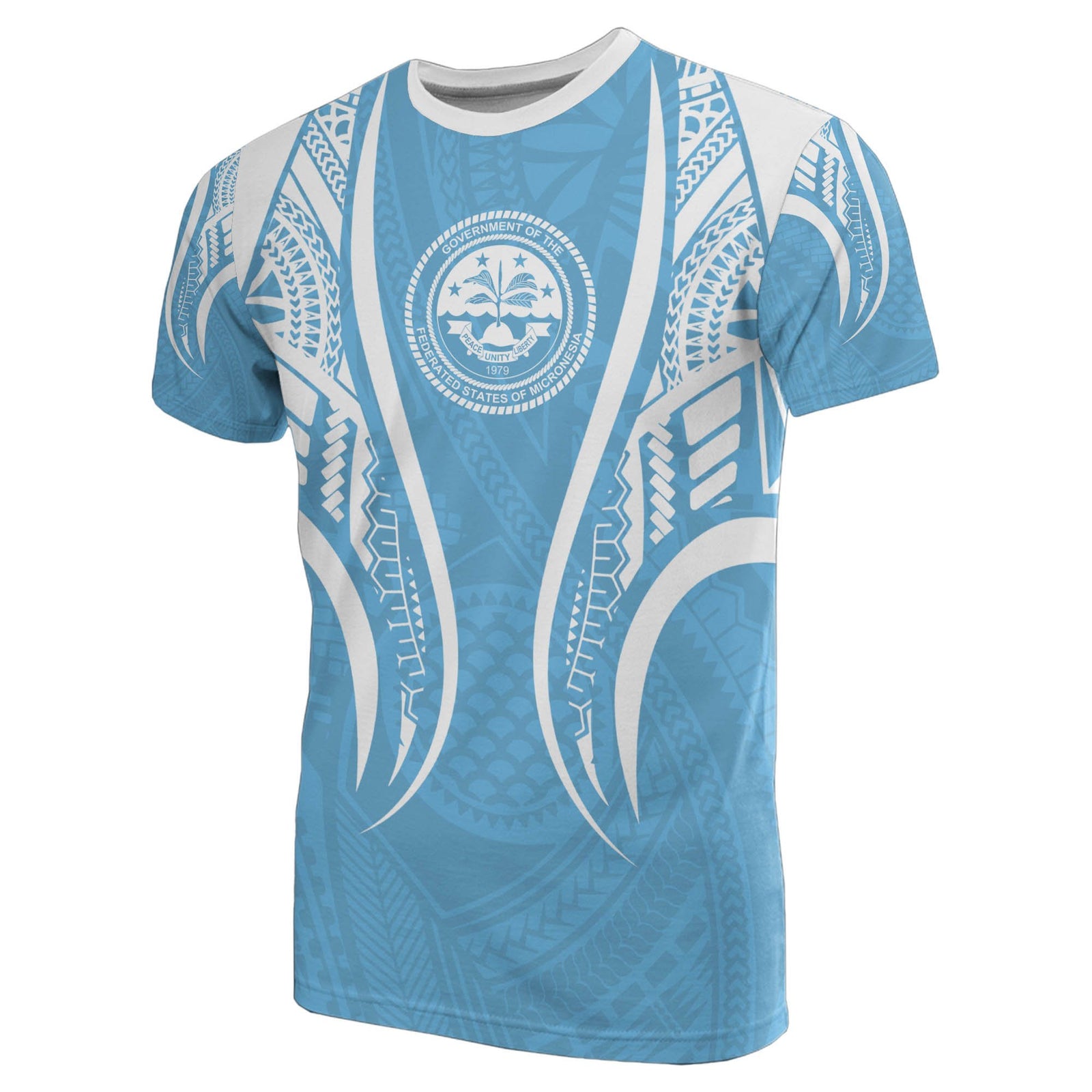 Federated States of Micronesia T Shirt F S M Seal Polynesian Stylized Unisex Blue - Polynesian Pride