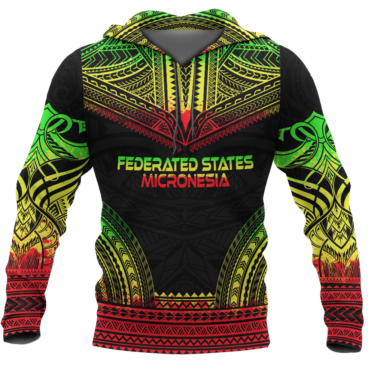Federated States of Micronesia Hoodie Reggae Color Version Chief Style Unisex Reggae - Polynesian Pride