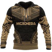 Micronesia Polynesian Chief Hoodie Gold Version Unisex Gold - Polynesian Pride