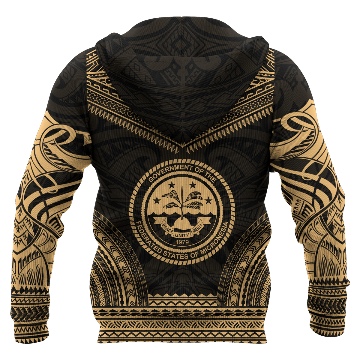 Micronesia Polynesian Chief Hoodie Gold Version - Polynesian Pride