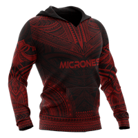 Micronesia Polynesian Chief Hoodie Red Version - Polynesian Pride