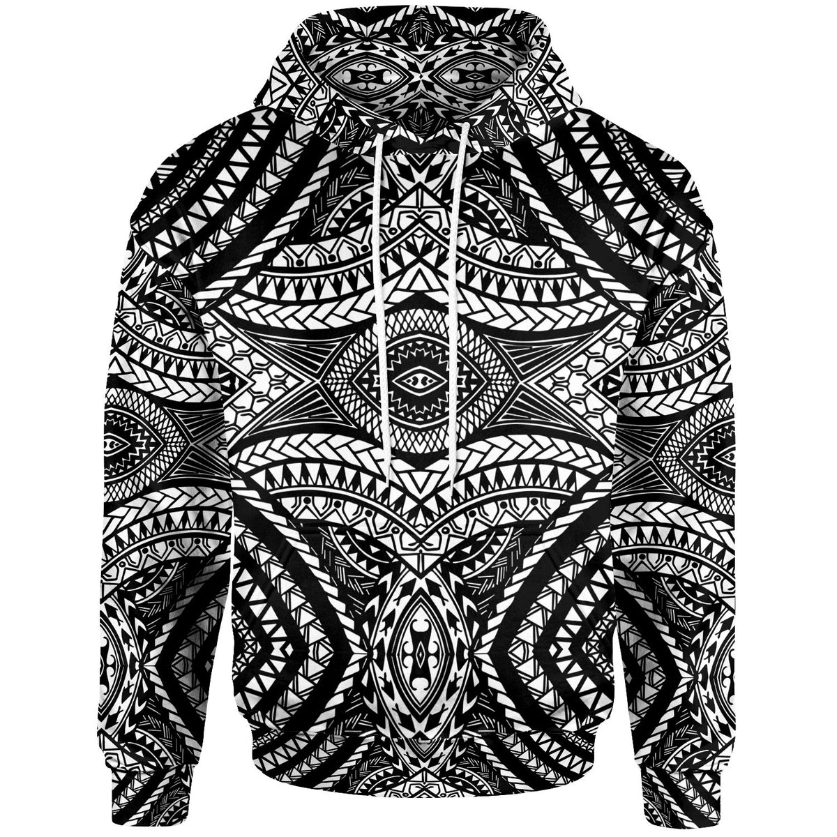 Micronesia All Over Hoodie Micronesian Pattern Unisex Black - Polynesian Pride