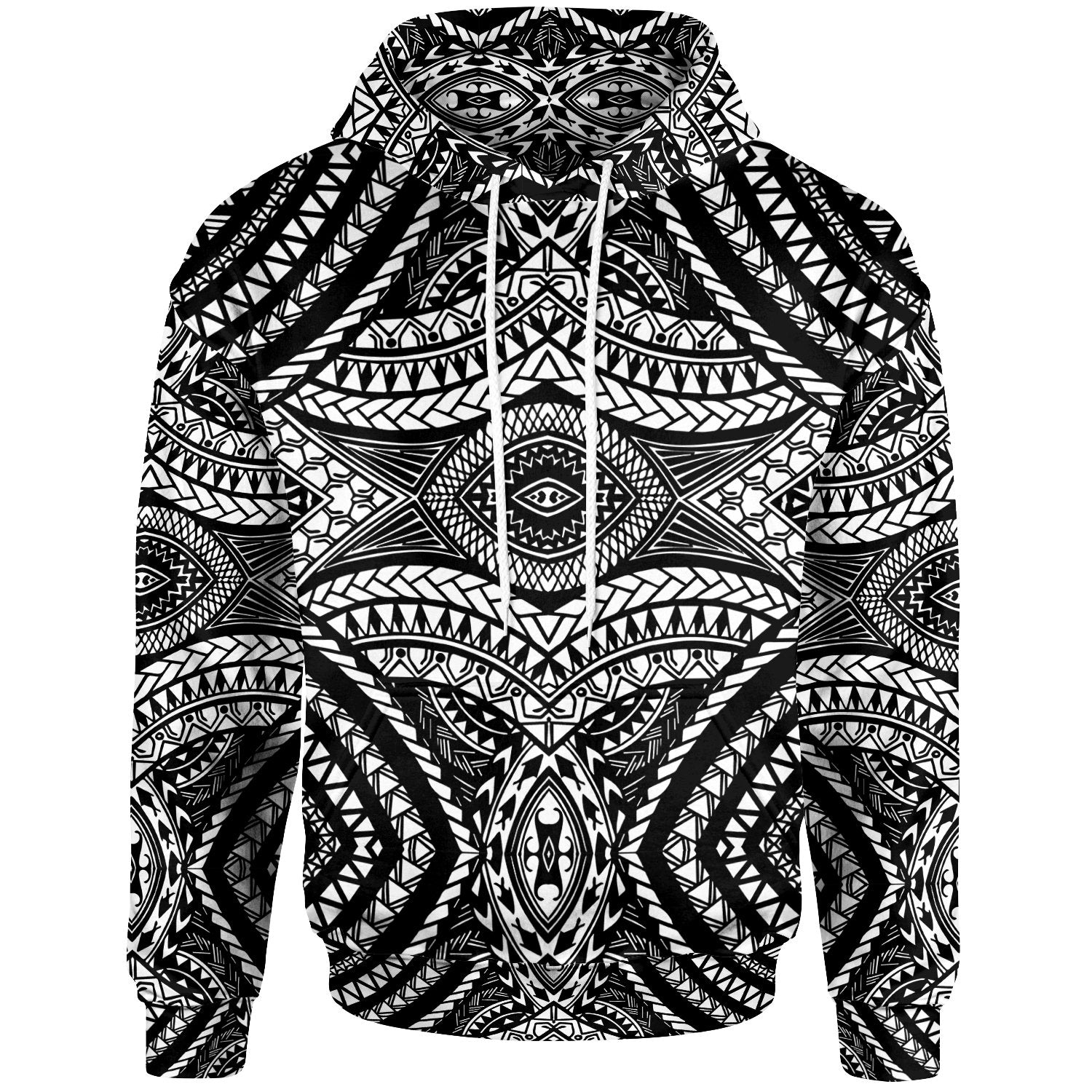 Micronesia All Over Hoodie Micronesian Pattern Unisex Black - Polynesian Pride