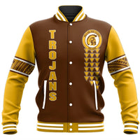 (Personalized) Hawaii Baseball Jacket - Mililani High Custom Your Class Baseball Jacket - AH Unisex Brown - Polynesian Pride