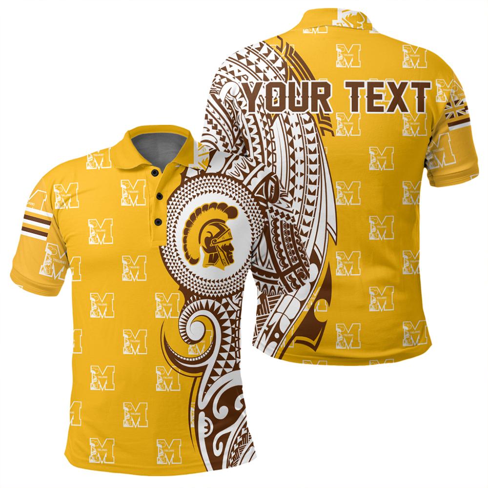 Custom Hawaii Polo Shirt Mililani High Tribal Kakau Polo Shirt Unisex Gold - Polynesian Pride