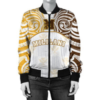 (KAIKAINA) Kanaka Mililani High School Bomber Jacket Demodern LT13 White Unisex - Polynesian Pride