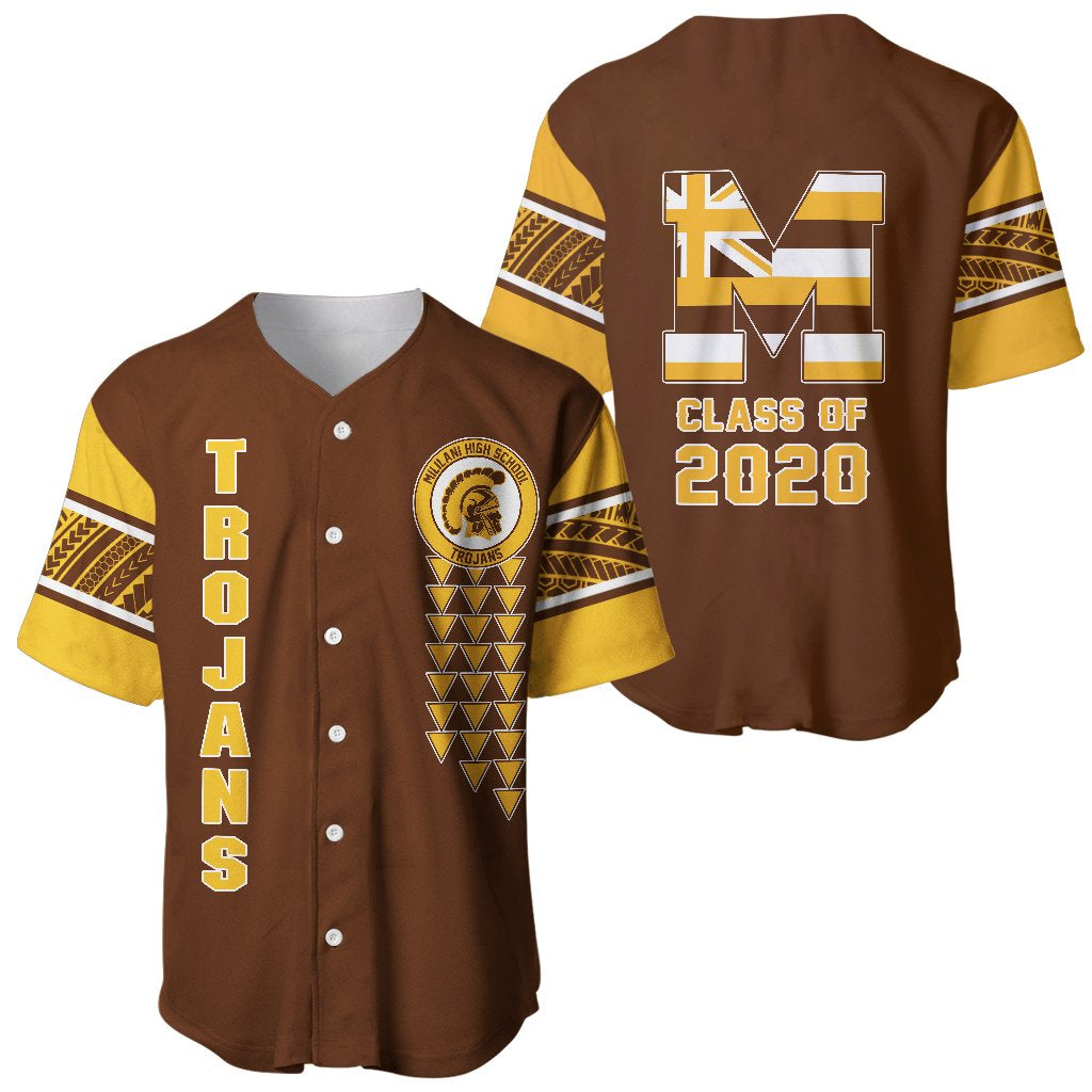 (Personalised) Hawaii Baseball Jersey - Mililani High Custom Your Class Baseball Jersey Shirt AH Brown - Polynesian Pride