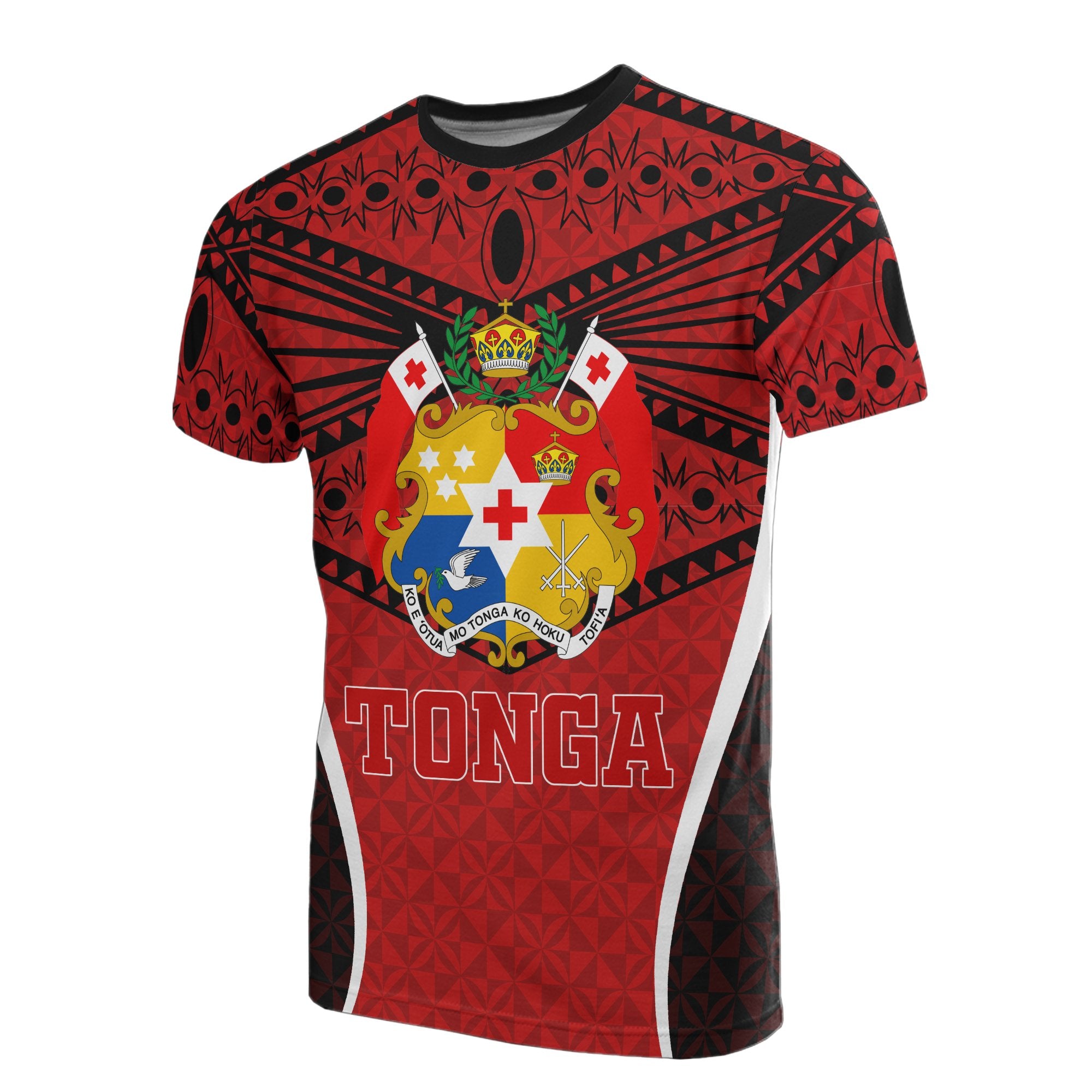 Tonga Polynesian All Over T Shirt Red Pattern Unisex Red - Polynesian Pride