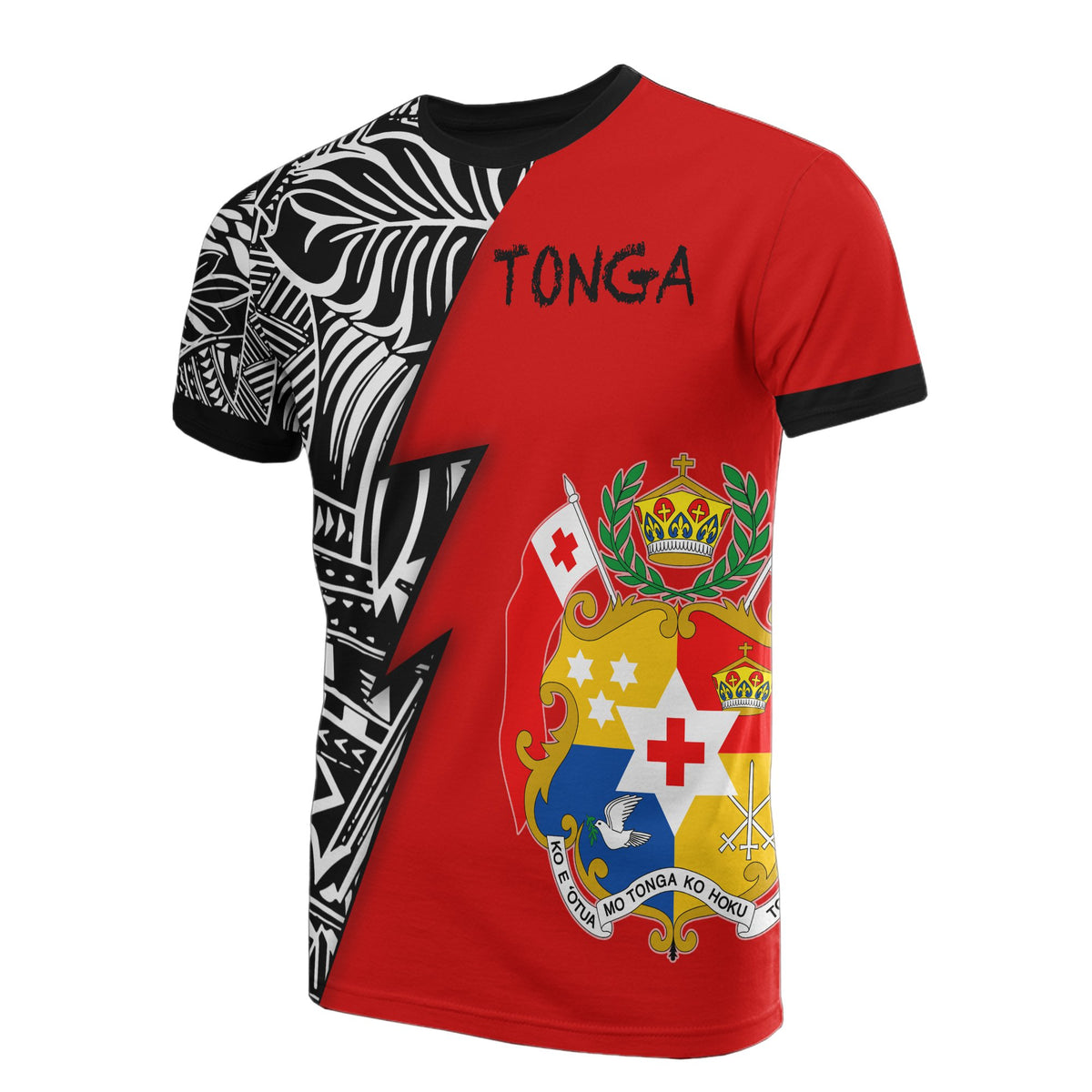 Tonga Pattern All Over T Shirt Tonga Coat of Arms Polynesian Tattoo Unisex Red - Polynesian Pride