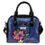 Samoa Polynesian Shoulder Handbag - Floral With Seal Blue One Size Blue - Polynesian Pride