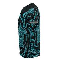 Polynesian All Over T Shirt Blue Turtle - Polynesian Pride