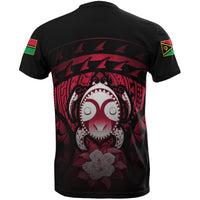 Vanuatu T Shirt Vanuatuan FLag Turtle Hibiscus (Red) - Polynesian Pride