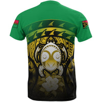 Vanuatu T Shirt Vanuatuan FLag Turtle Hibiscus - Polynesian Pride
