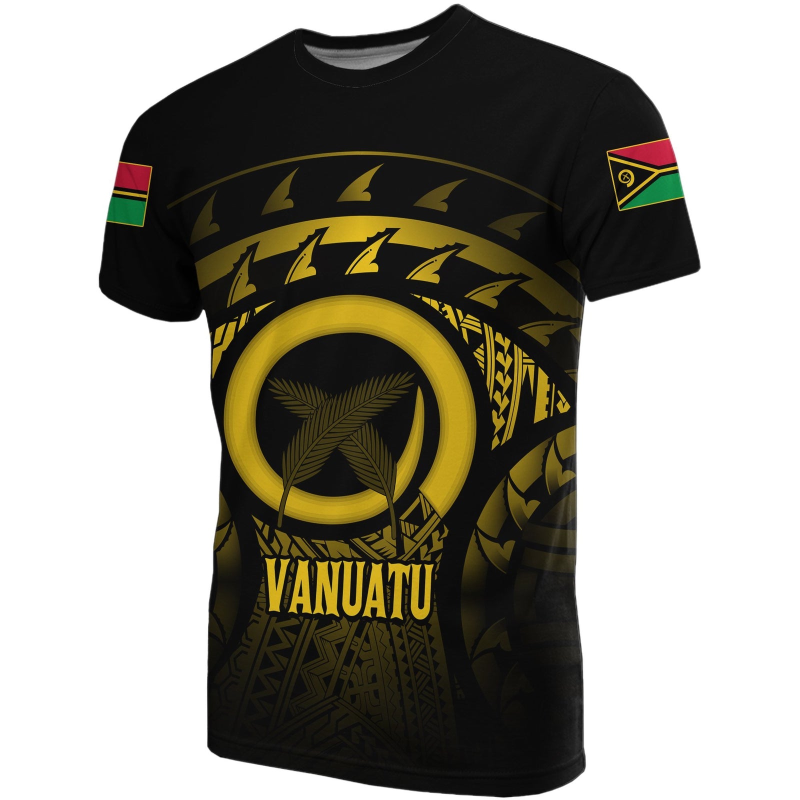 Vanuatu T Shirt Vanuatuan FLag Turtle Hibiscus (Yellow) Unisex Yellow - Polynesian Pride