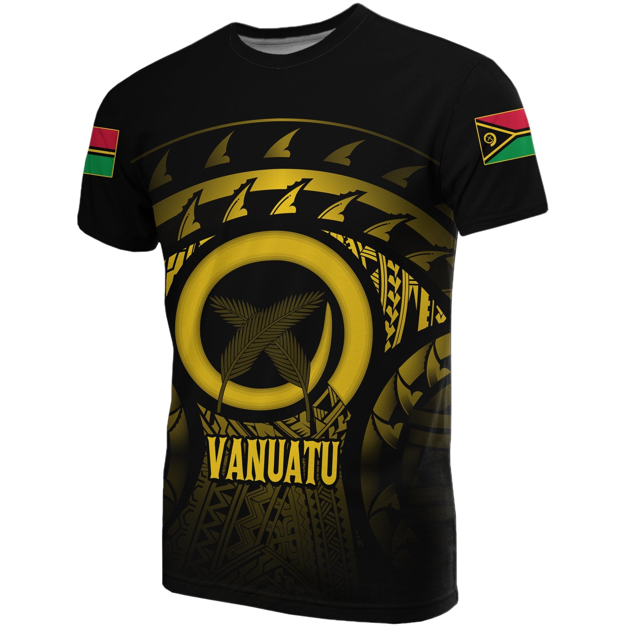 Vanuatu T Shirt Vanuatuan FLag Turtle Hibiscus (Yellow) Unisex Yellow - Polynesian Pride