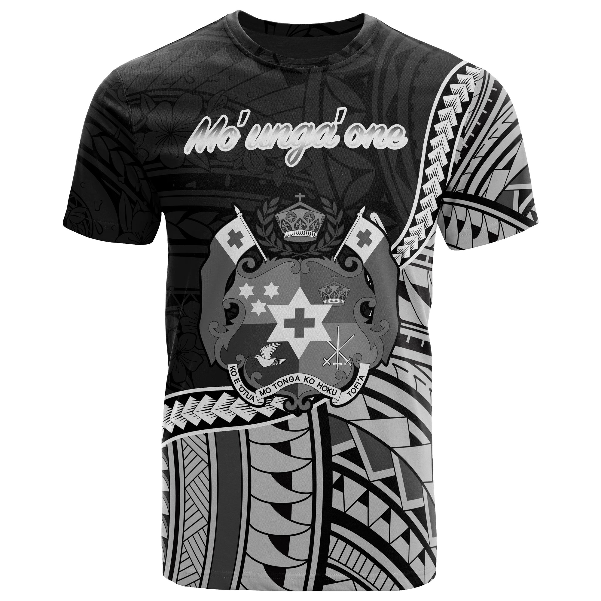 Tonga T Shirt Mo unga one Polynesian Patterns Black - Polynesian Pride