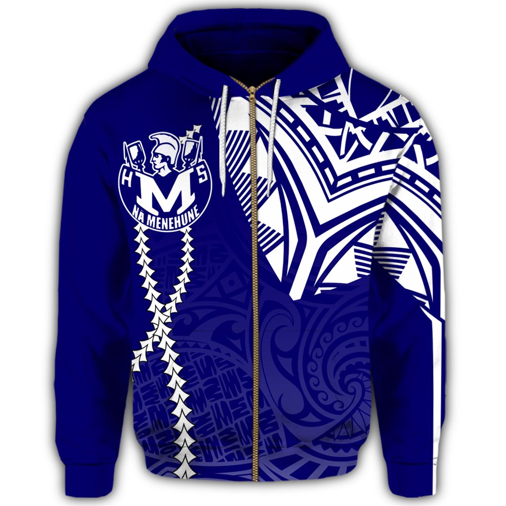 Hawaii Hoodie Moanalua High Zipper Hoodie Forc Style - Polynesian Pride