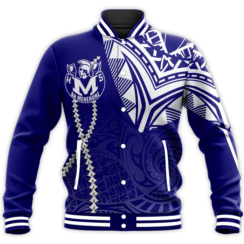 Hawaii Baseball Jacket - Moanalua High Baseball Jacket - Forc Style AH Unisex Blue - Polynesian Pride